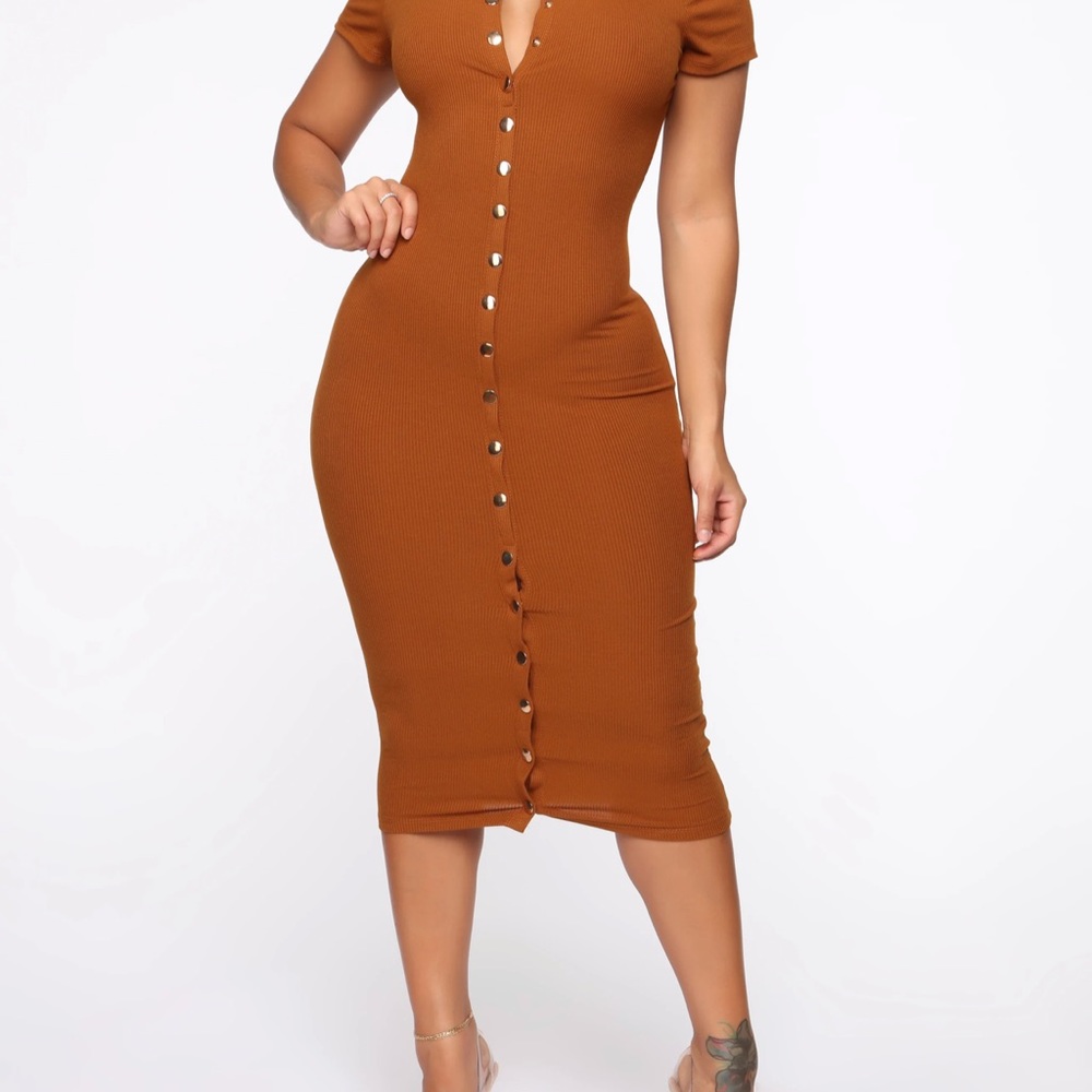 Fashion nova dress size small copper color